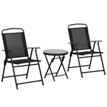 3-piece Bistro Set, Mesh Chairs, Black