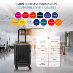 55x35x20cm Cabin Carry Bag Hard Shell Suitcase 100+ Airline Approved | Cabin | Black