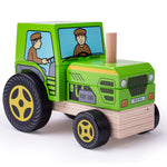 Wooden Stacking Tractor Toy And Puzzle