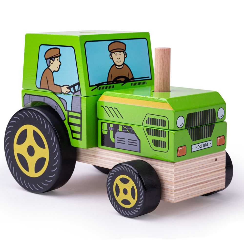 Wooden Stacking Tractor Toy And Puzzle