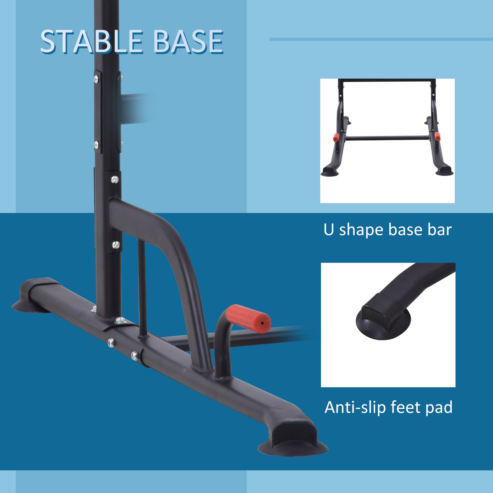 Height Adjustable Power Tower Pull Up Bar For Home Gym | Black