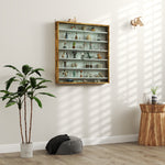 7-tier Wall Display Cabinet W/ Shelves Glass Doors | Brown
