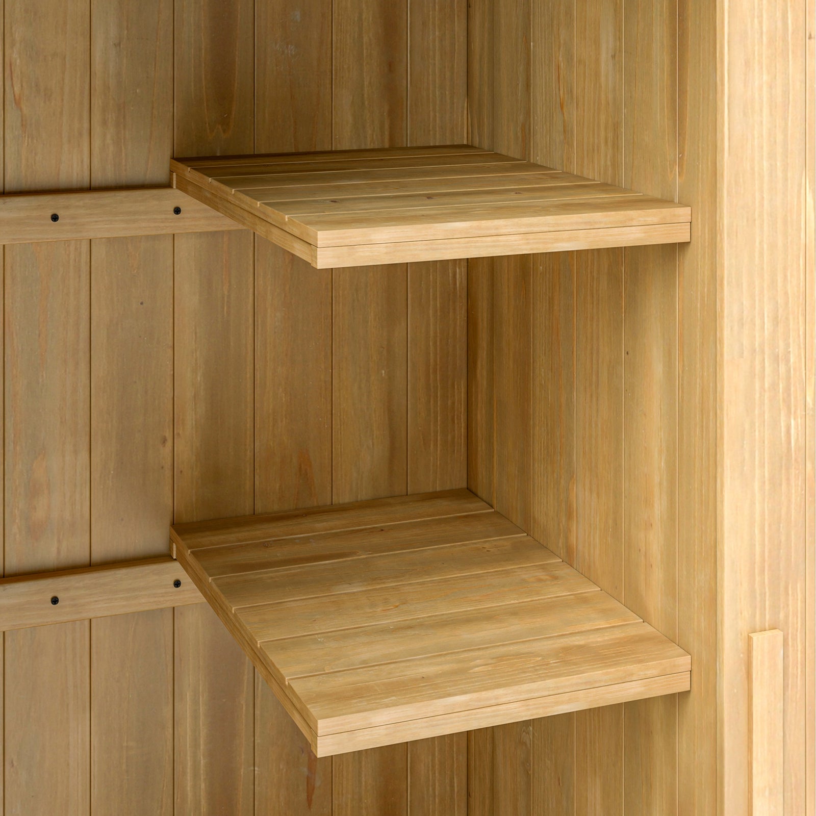 Wooden Small Garden Shed With 3 Shelves And Tilt Roof