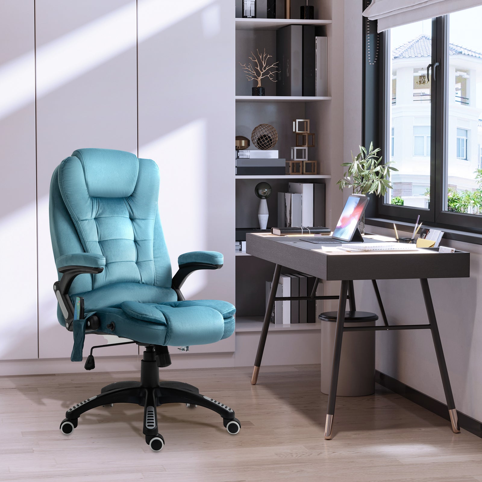 Reclining Chair Heating Massage 6-point | Blue