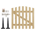90x90cm Rustic Spruce Wooden Garden Gate With Arch & Stainless Bolt Lock | 90cm x 90cm | Natural