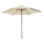 2.5m Wood Garden Parasol Sun Shade | Cream