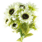 Pack Of 6 X 88cm White Artificial Sunflower - 18 Heads