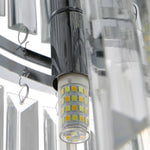 Modern Double Circle Crystal Chandelier Chrome Ceiling Light Droplet Crystal Shade Flush Mount Led Fixture | 35cm x 35cm