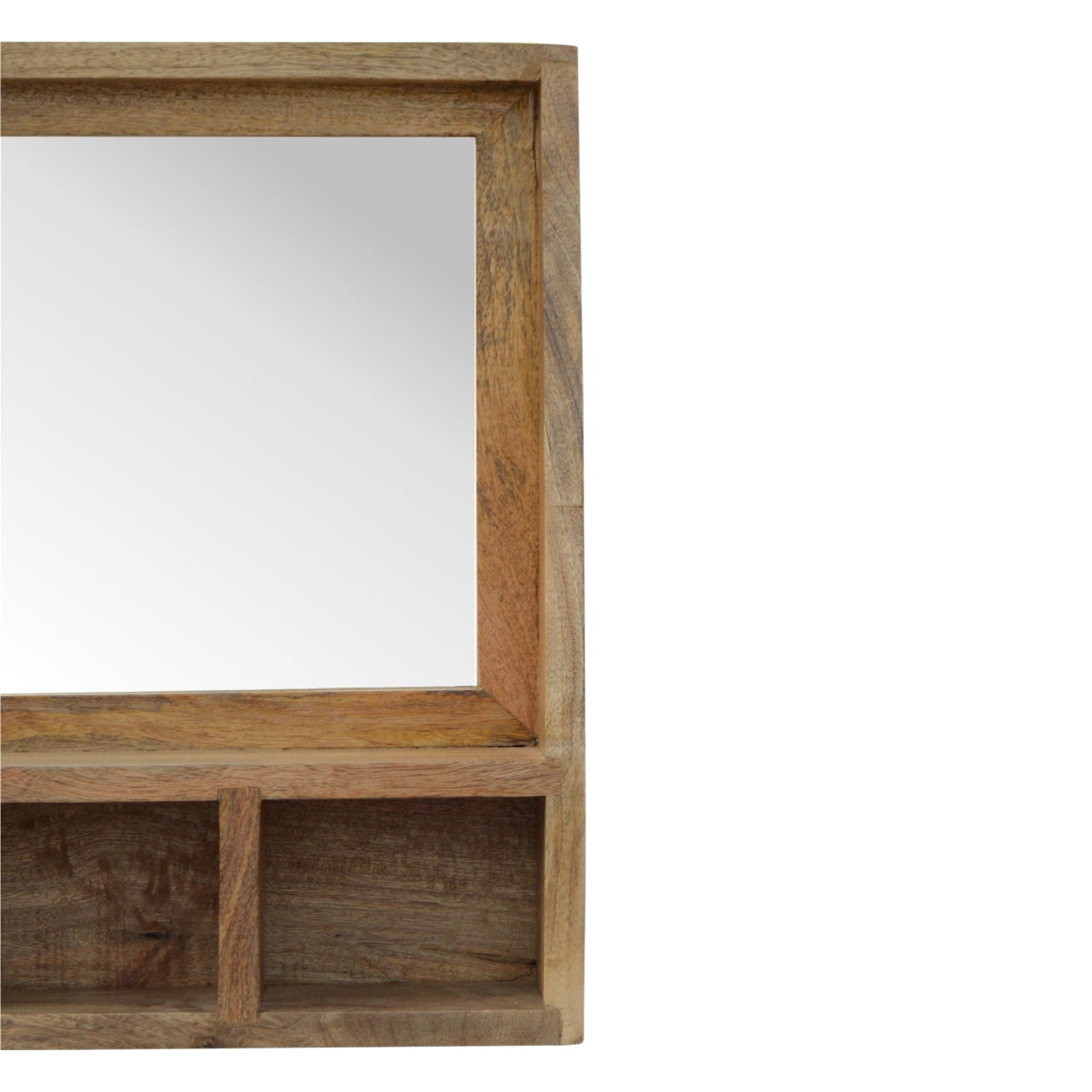 Solid Wood 5 Slot Floating Unit With Mirror