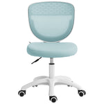 Armless Office Chair With Mesh Back | Light Blue