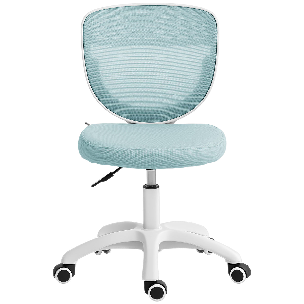 Armless Office Chair With Mesh Back | Light Blue