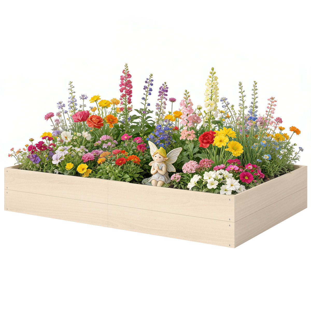 Outsunny Wooden Raised Bed For Garden, 620l Extra Large Raised Garden Bed
