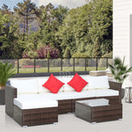 6 Pieces Rattan Furniture Set Garden Sofa Conservatory | Cream