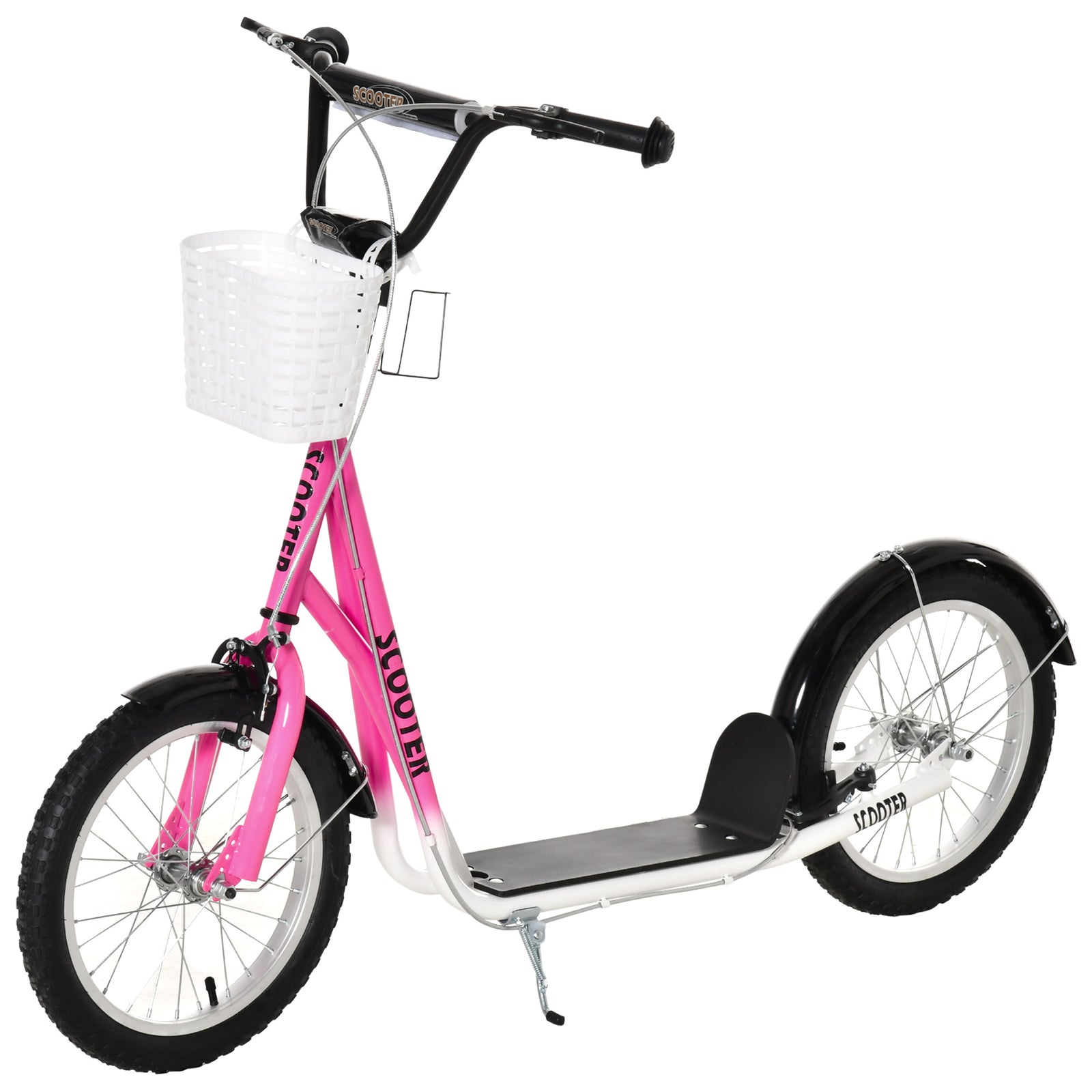 Kids Kick Scooter Teen Ride On Adjustable Children Scooter With Brakes | Pink