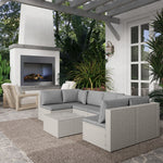 Outsunny 7 Piece Rattan Set, 6 Seater Corner Sofa