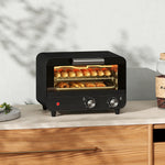 Small Toaster Oven, 12l Mini Countertop Oven With Glass Door, Black