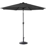 3m Garden Parasol Adjustable Tilting Parasol With Crank Handle For Outdoor Garden Patio Camping With Heavy-duty Round Base | One Size | Black