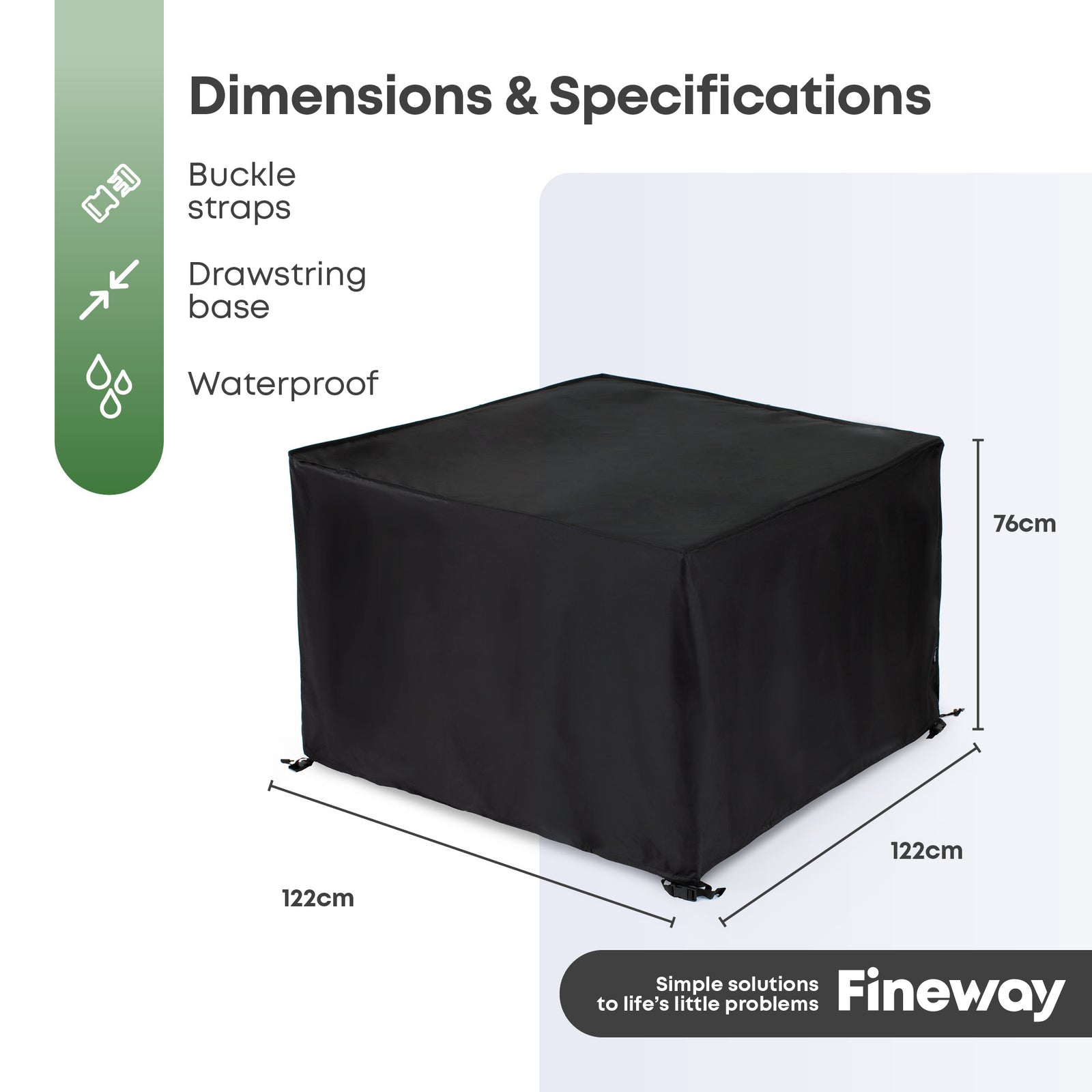 Fineway Heavy Duty Garden Furniture Cover 122x122x76cm
