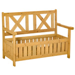Garden Storage Bench Patio Wood Chair