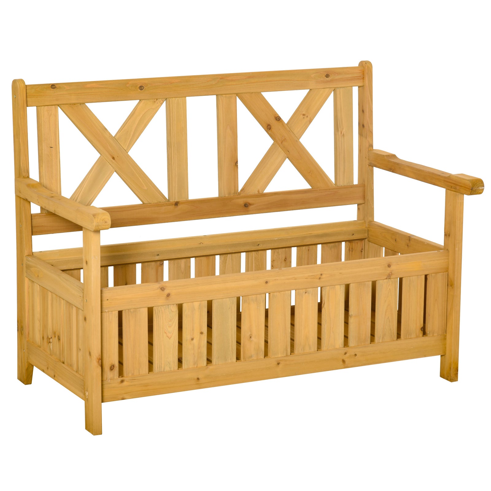 Garden Storage Bench Patio Wood Chair