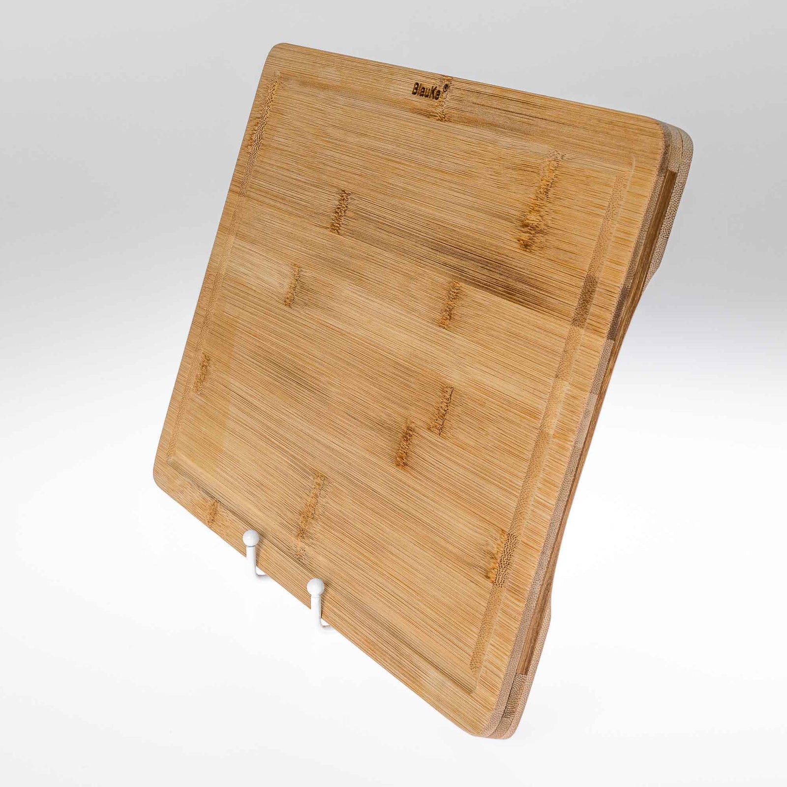 BlauKe Wood Cutting Board For Kitchen - 38x25cm Large Bamboo Cutting Board With Juice Groove And Handles - Wooden Chopping Board