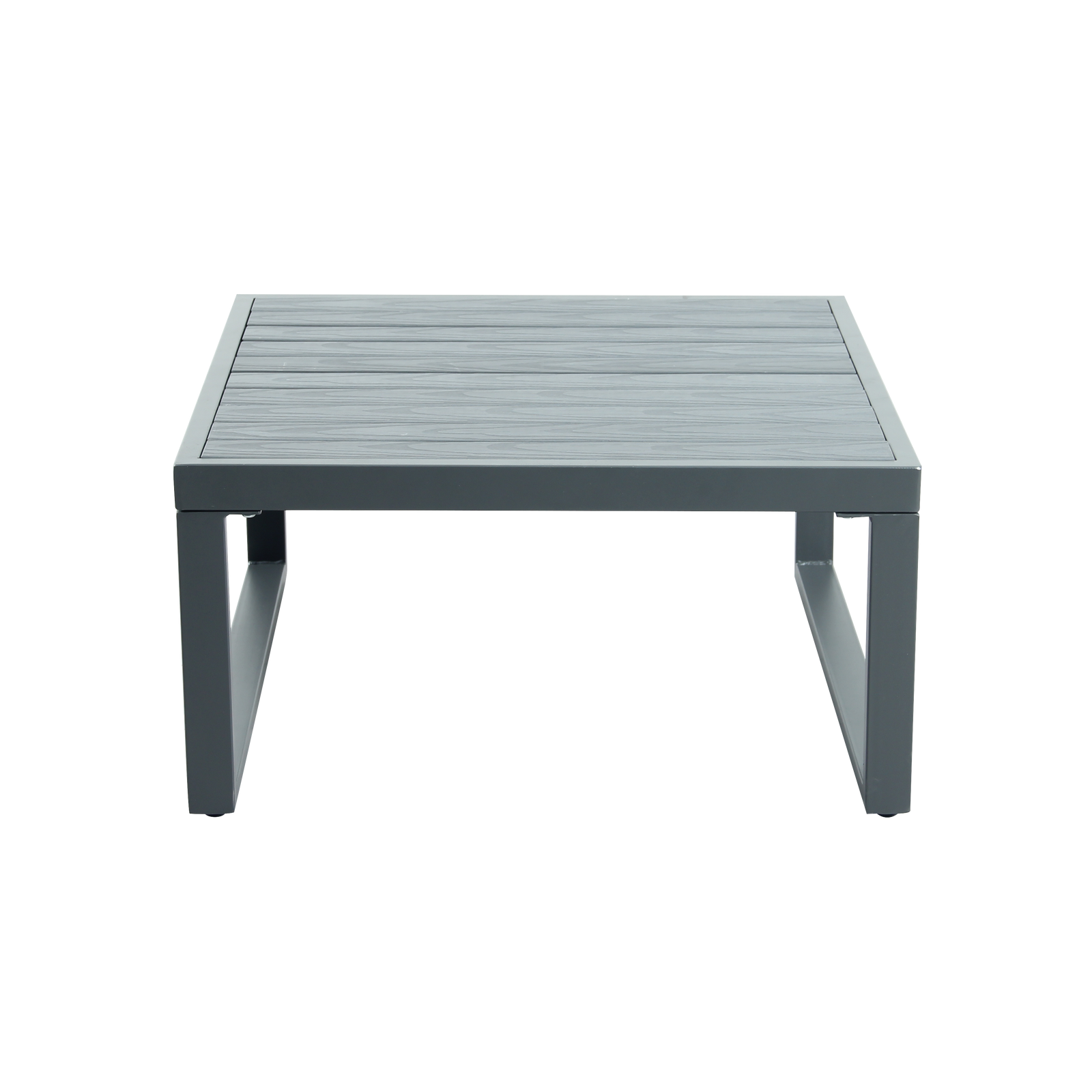Chester Grey Modern Metal Patio Furniture Set - 5 Seat Corner Sofa With Coffee Table | Gray