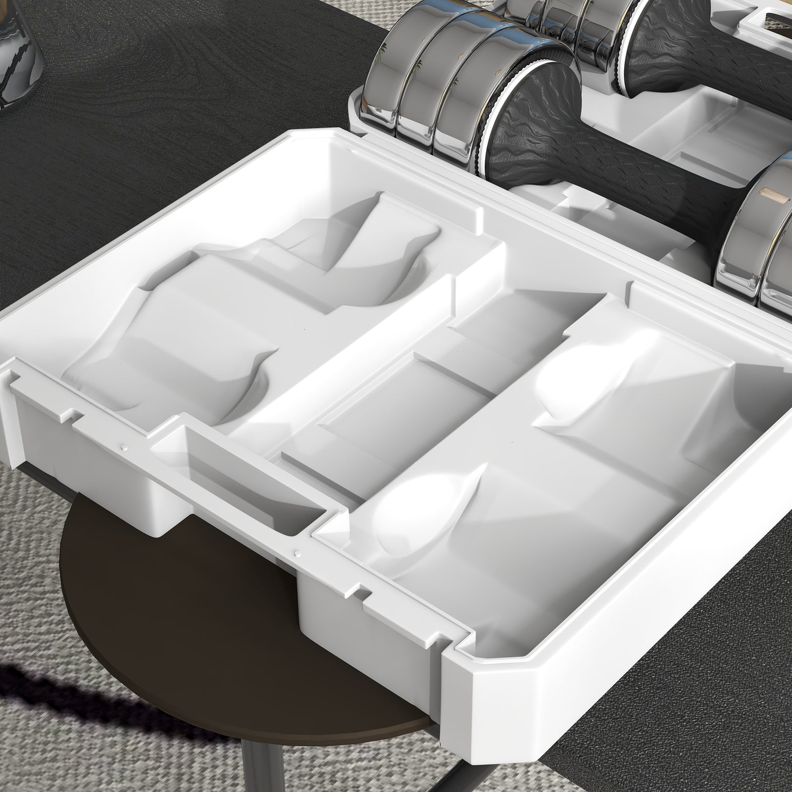 Adjustable Dumbbells Set Free Weights With Storage Box | Silver
