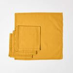 Plain Cotton Fabric 4 Napkins Set | 45cm x 45cm | Mustard