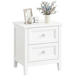 HOMCOM Nightstand With 2 Drawers White
