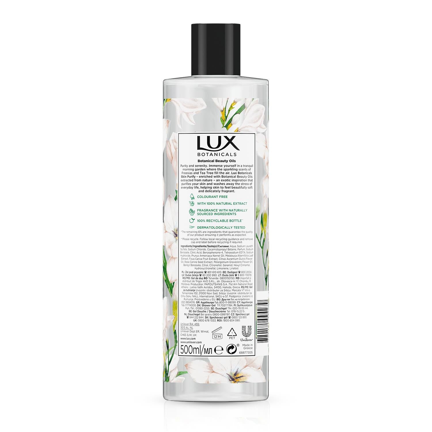 Daily Shower Gel Freesia & Tea Tree Oil Skin Purify, 3x 500ml