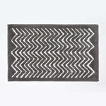 Chevron Pattern Cotton Bathmat | 50 x 80cm | Grey