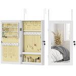 HOMCOM Jewelry Cabinet, Wall-mounted Storage Cabinet With Mirror