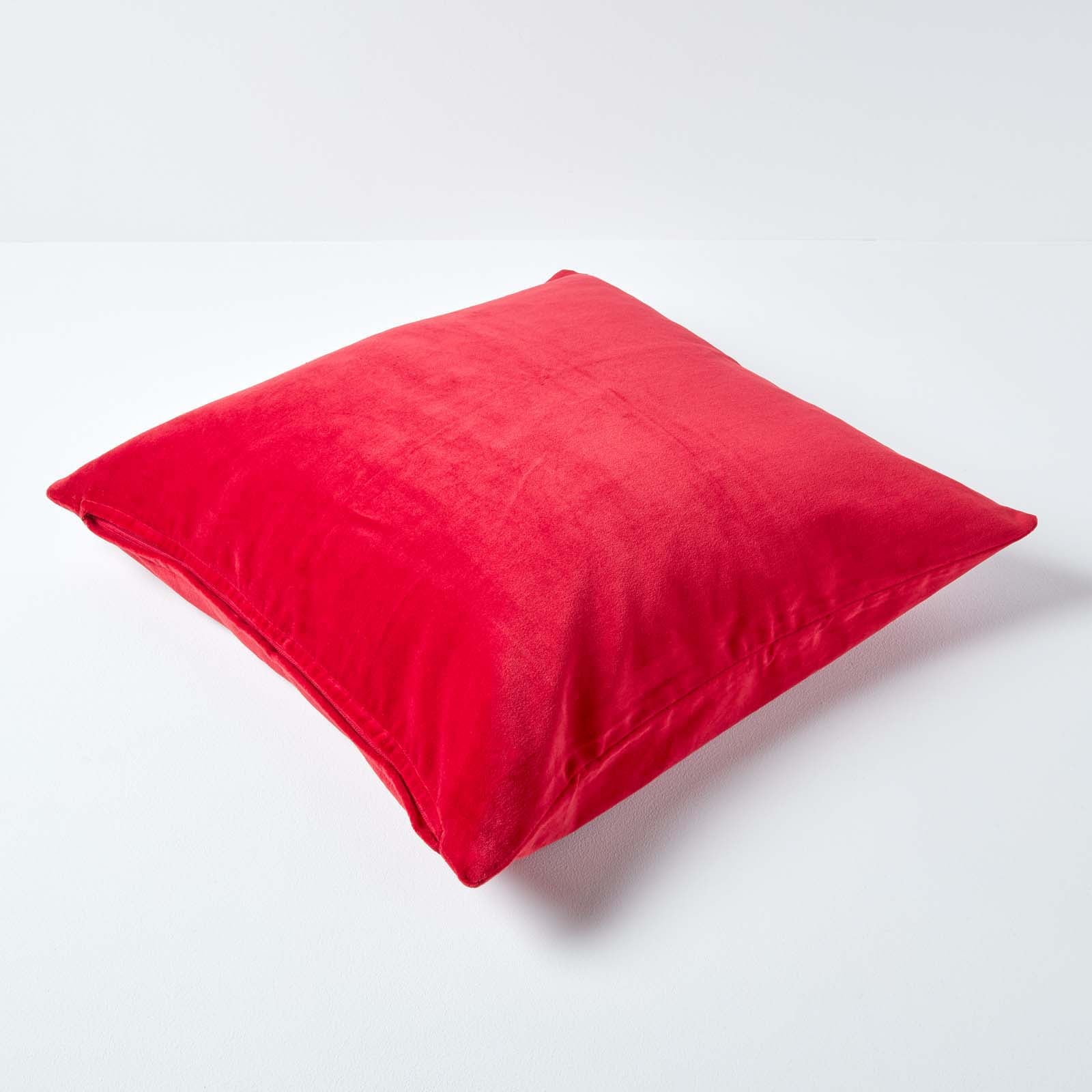 Set Of 2 Velvet Cushion Covers | 40cm x 40cm | Red
