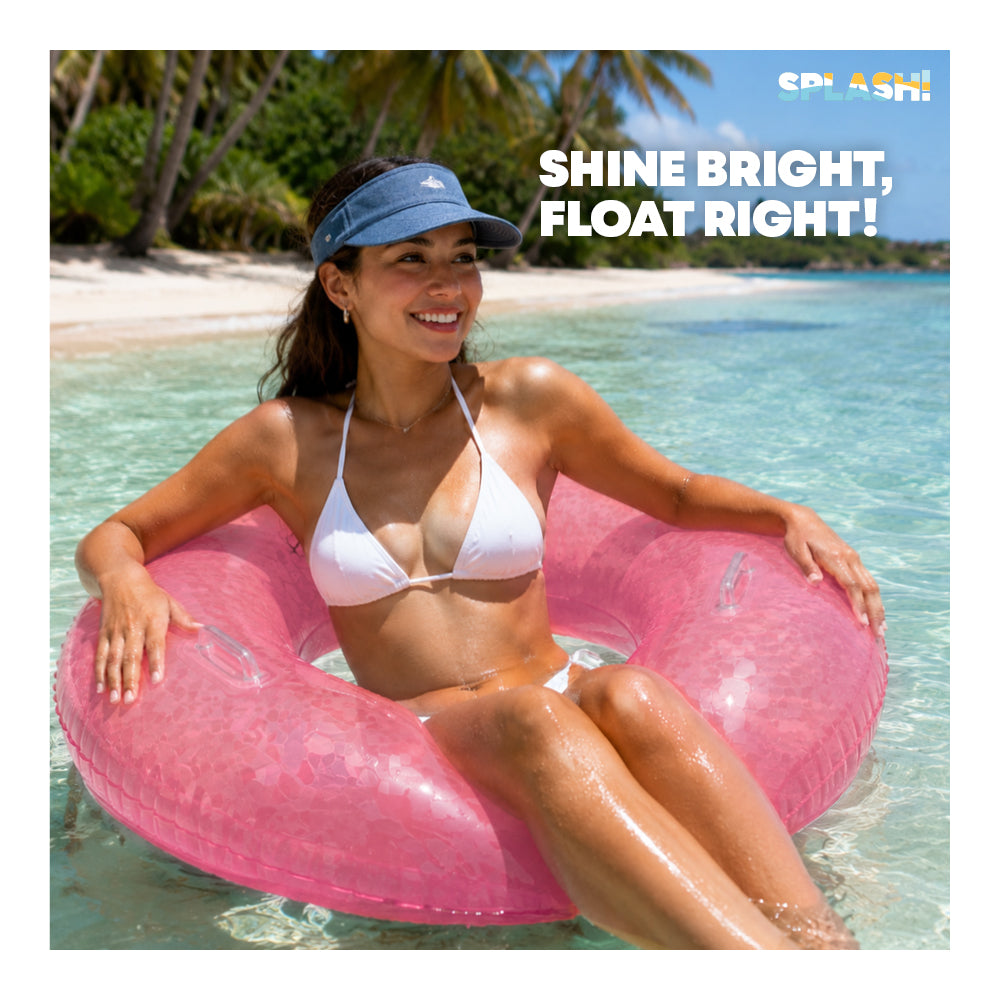 Diamond Print Inflatable Pool Float Ring | Pink
