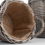 Wicker Antique Wash Finish Lined Log Basket | Set-of-4 | Brown