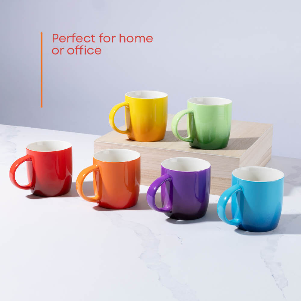 Fineway Ceramic Coffee Mug Set 6 Large Tea Cups Microwave Safe
