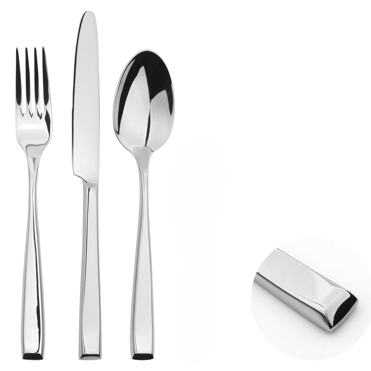 Cutlery Sets Stainless Steel 18/8 Forks Spoons Catering Taper | Set of 12 | Silver