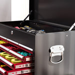 14 Drawer Tool Cabinet, Lockable, Wheels | Red