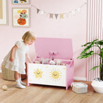 Toy Box With Lid, Safety Hinges For Kids, Nursery, Bedroom | Pink