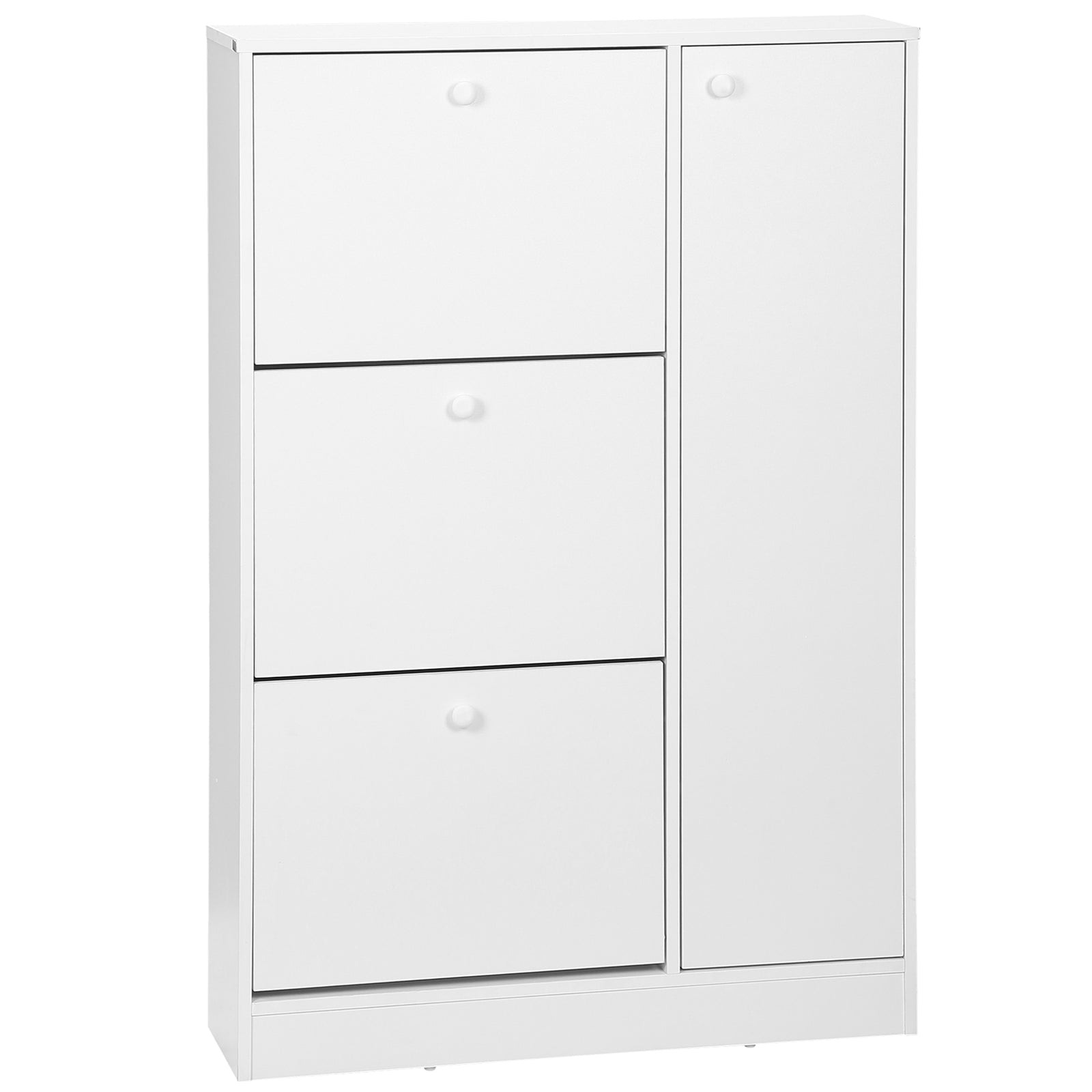 4 Compartment Shoe Storage Cabinet Shelves Footwear