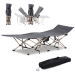 Single Person Folding Camping Cot Portable Camp Sleeping Bed | Gray
