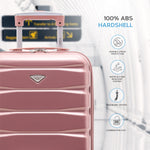 55x35x20cm Cabin Carry On Suitcase Hard Shell Overhead Luggage 100+ Airlines Approved | Cabin | Rose Gold