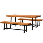 Garden 3 Pieces Acacia Wood Picnic Table And Benches
