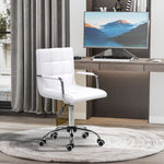 Mid Back Pu Office Chair Swivel | White
