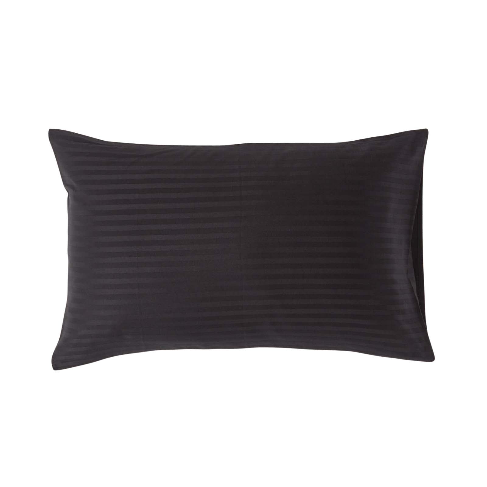 Egyptian Cotton Satin Stripe Housewife Pillowcase 330 Tc | 48 x 74cm | Black