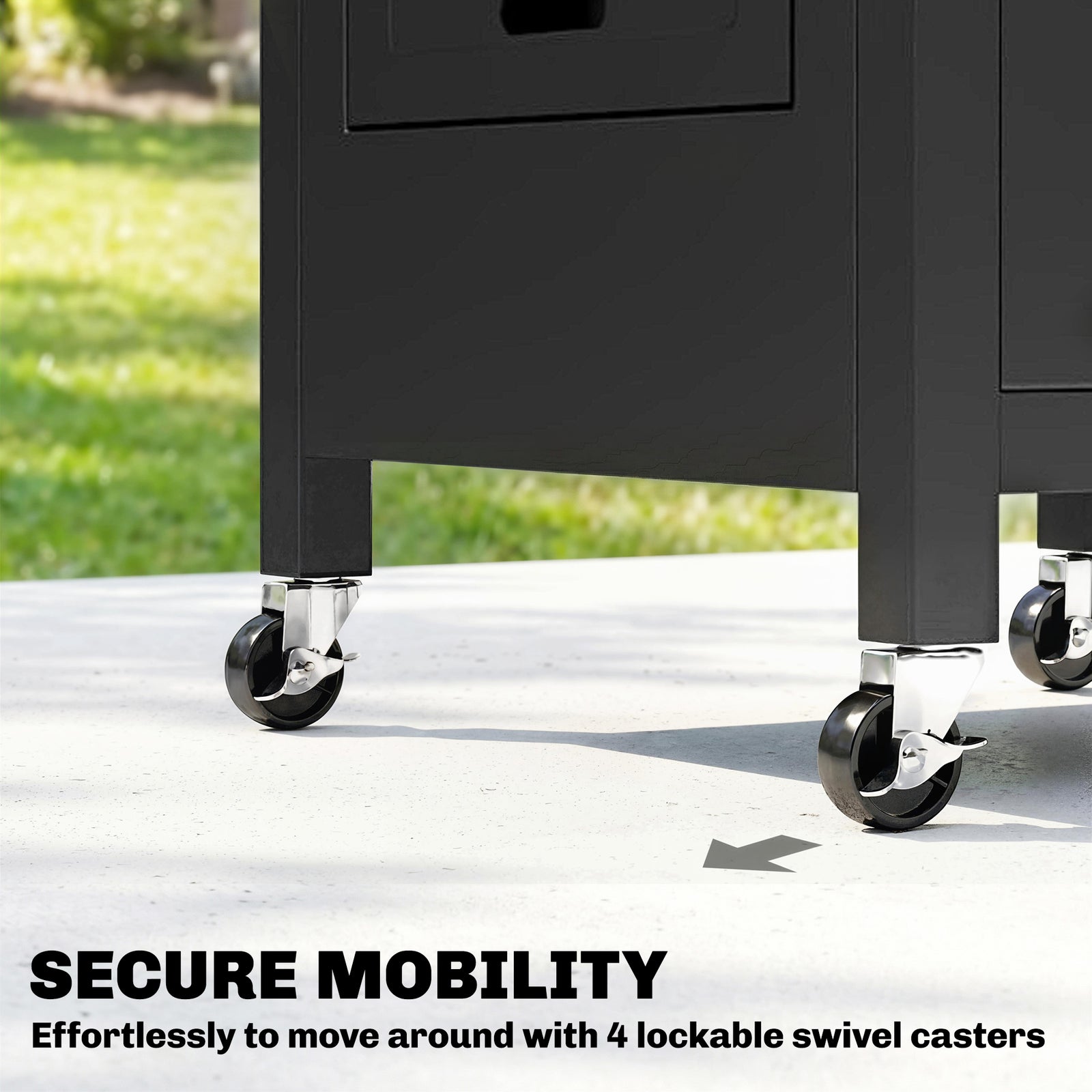 Outsunny Outdoor Grill Cart, Movable Food Prep Cart On Wheels, Black