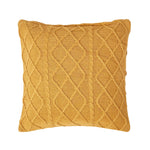 Diamond Cable Knit Cushion Cover | 45cm x 45cm | Mustard