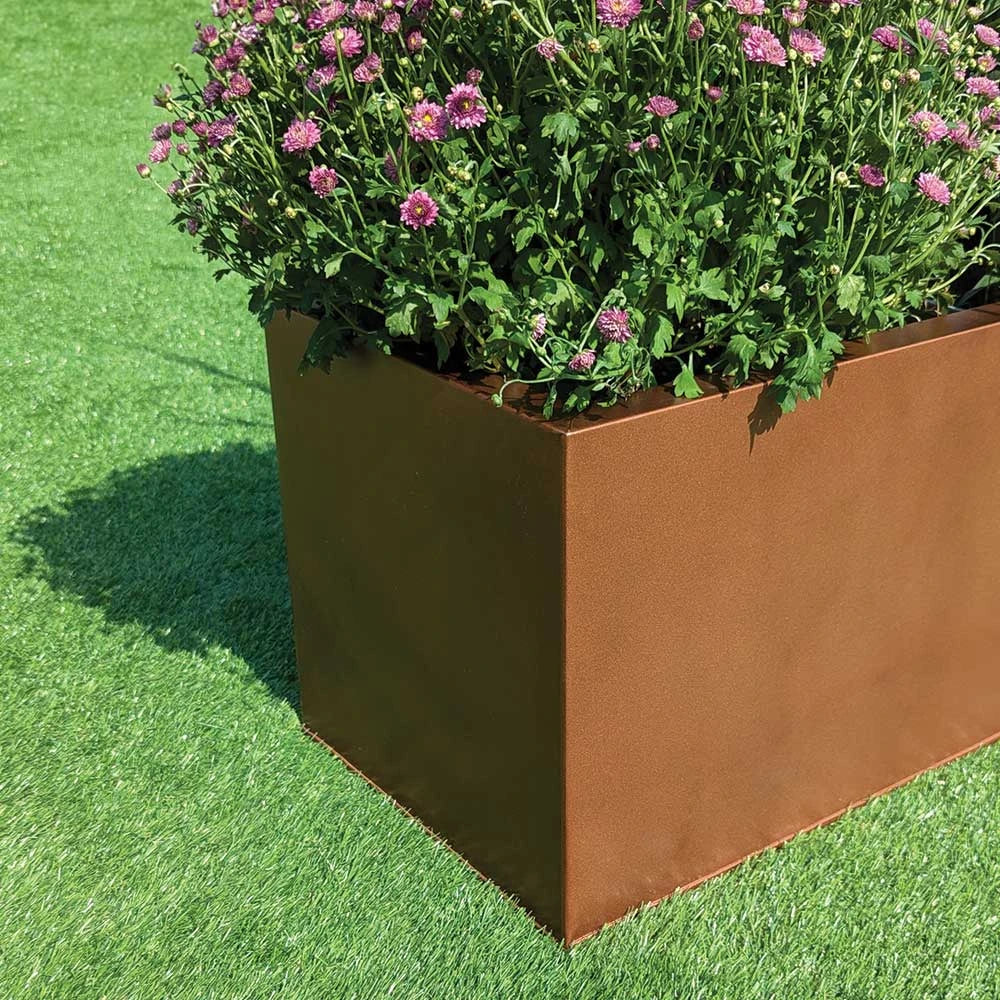 Zinc Galvanised Square Planter | 50cm x 50cm x 50cm | Copper