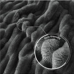 Ribbed Jacquard Fleece Blanket Throw Soft Warm Bed & Sofa Cover | 150cm x 200cm | Dark Grey