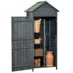 Wooden Garden Shed Outdoor Shelves Utility Tool Storage